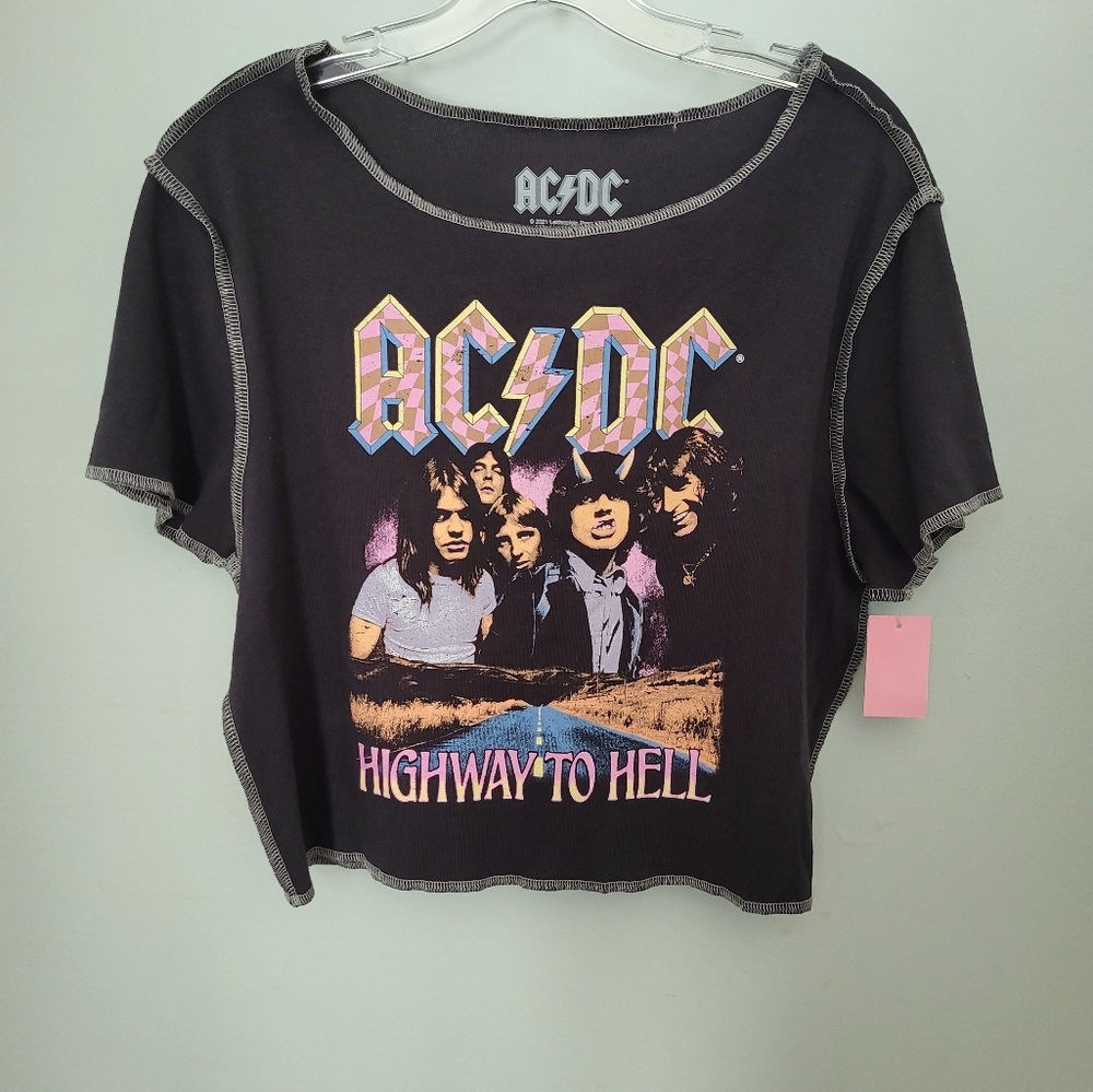 ACDC Highway to Hell Graphic Cropped Short Sleeve XXL Top Shirt